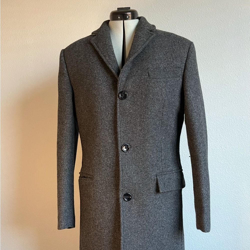 Men's Gray Wool Overcoat